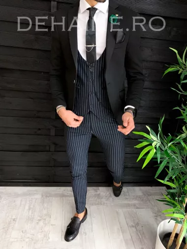 Sacou barbati negru slim fit ZR A4042 E 98-5 ~ Sacou barbati negru slim fit ZR A4042 E 98-5 ~