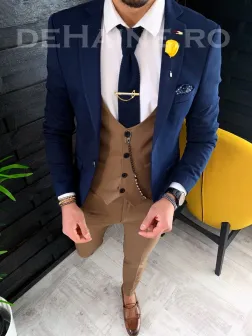 Sacou barbati bleumarin slim fit ZR A3911 U3