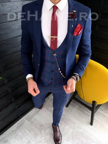 Sacou barbati bleumarin slim fit ZR A3911 U3