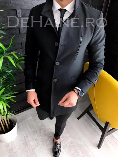 Palton barbati iarna negru A3109 117-3