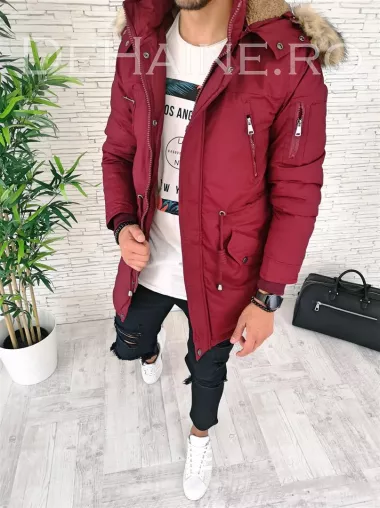 Geaca barbati groasa imblanita grena CU MIC DEFECT DEF9576 Q1-4