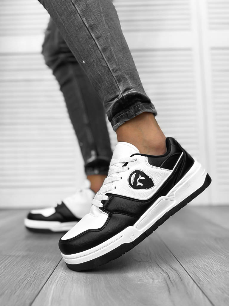 Adidasi barbati casual KRL  albi cu negru H99