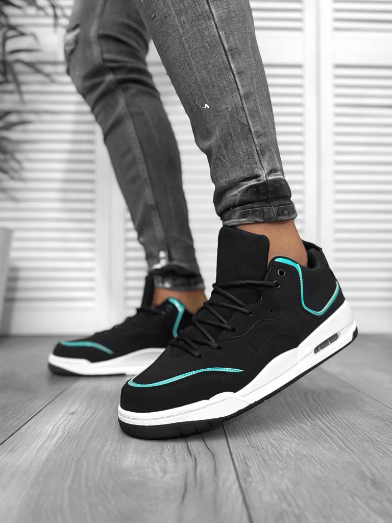 Adidasi barbati casual  negru cu verde 5919