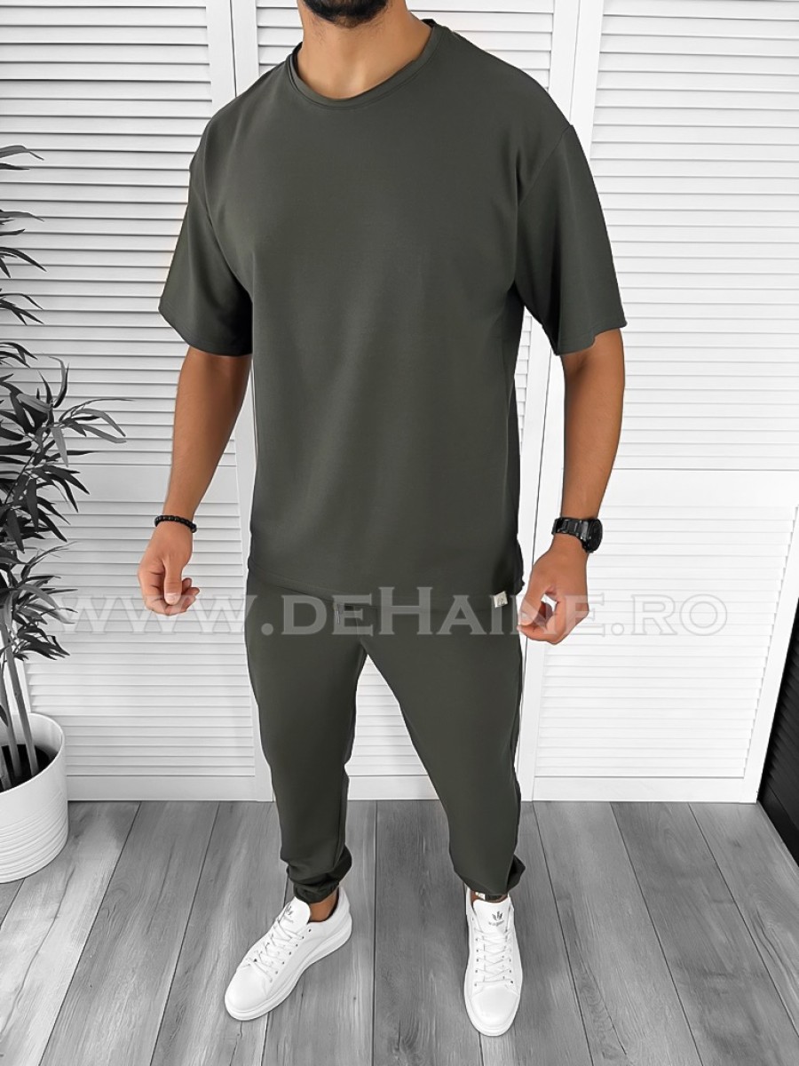 Tricou barbati kaki oversize B7984 O3-3.2