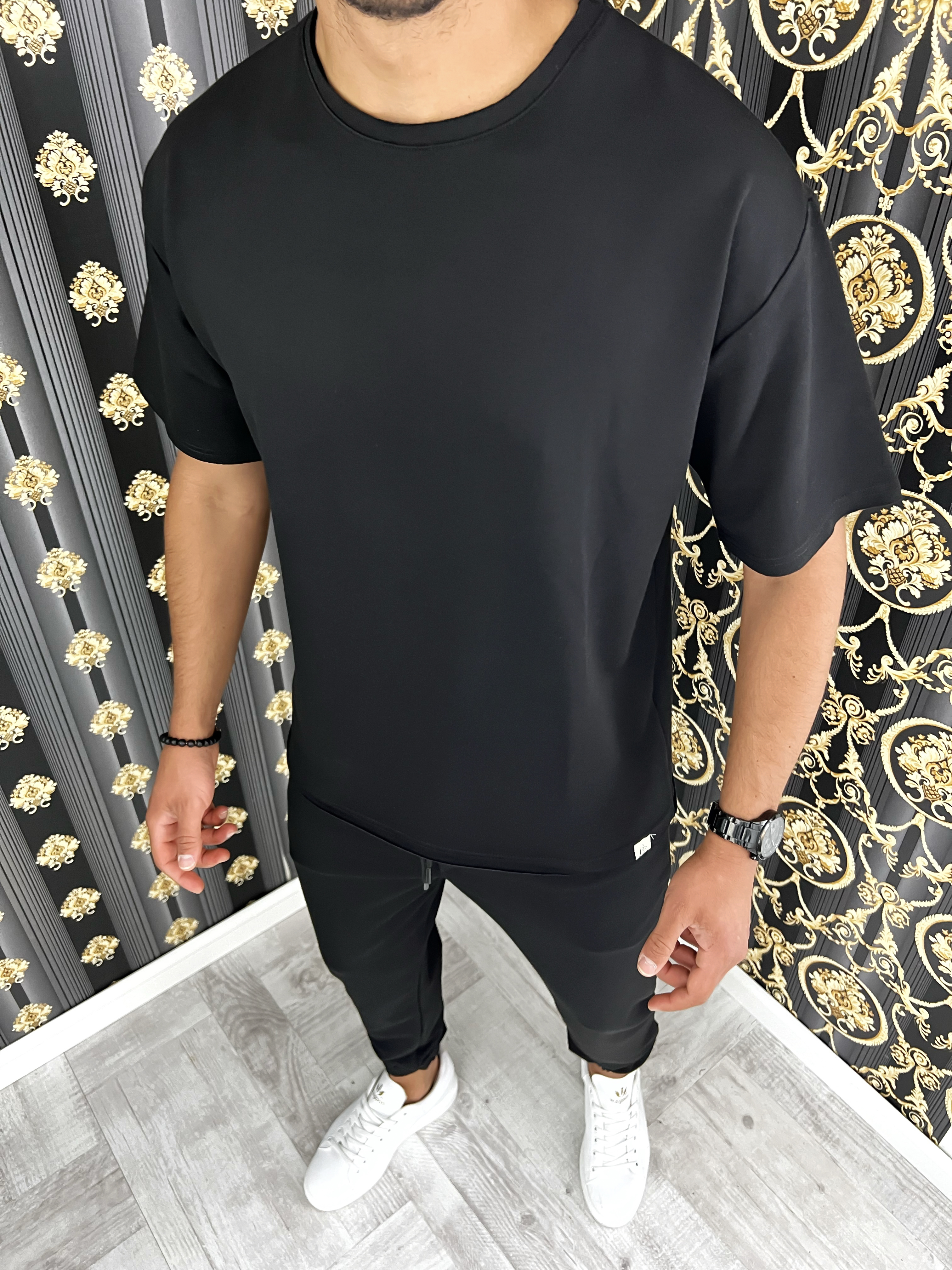 Tricou barbati  negru  slim fit  B7984 P20-4.1