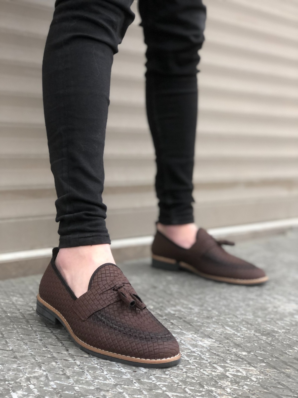 Mocasini barbati maro  tapla subtire  piele eco  comozi 12217 N15-3