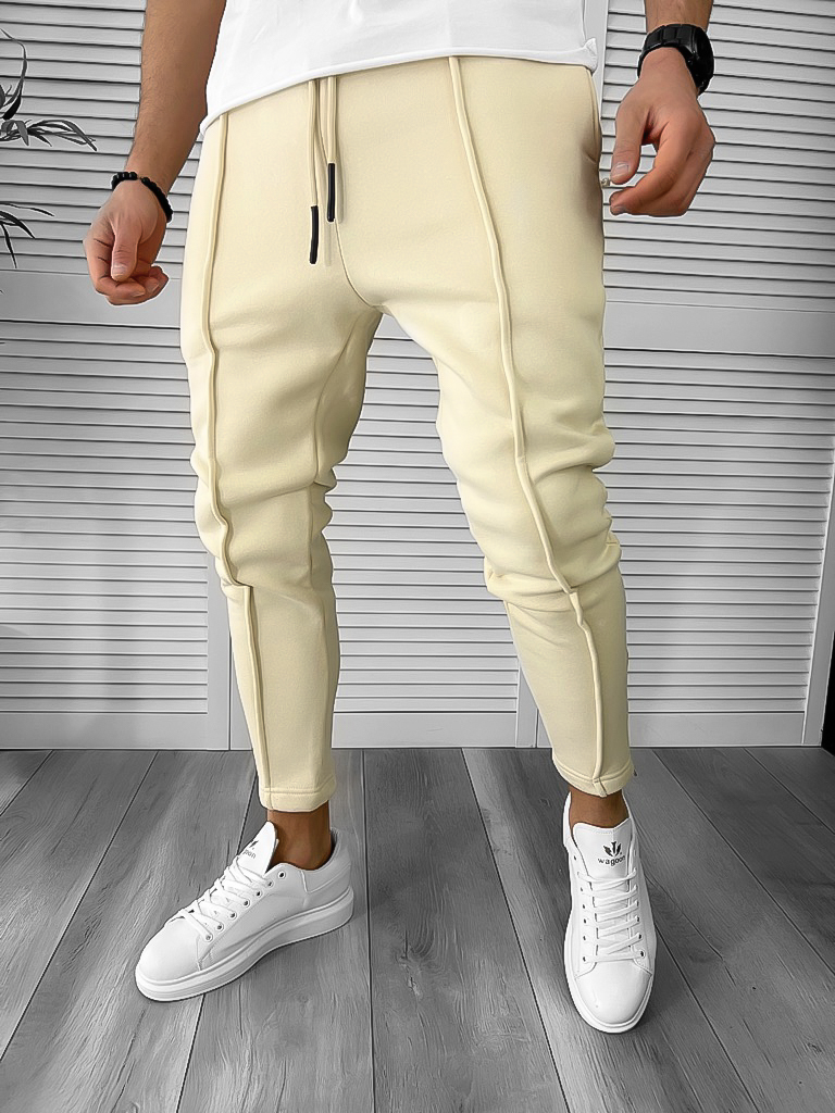 Pantaloni de trening bej conici k182 p18-1.2
