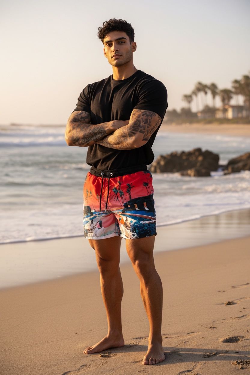 Sort de baie cu imprimeu 12586 P18-5.2