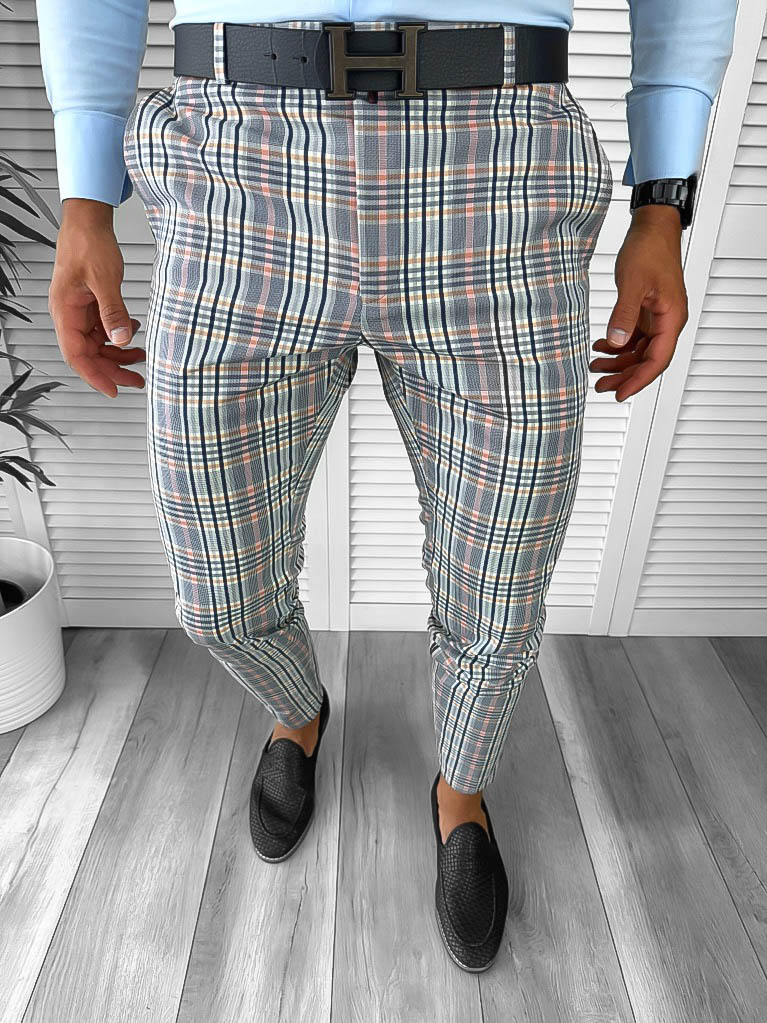 Pantaloni barbati eleganti gri A4960 F3-5.3 / E 9-2 ~