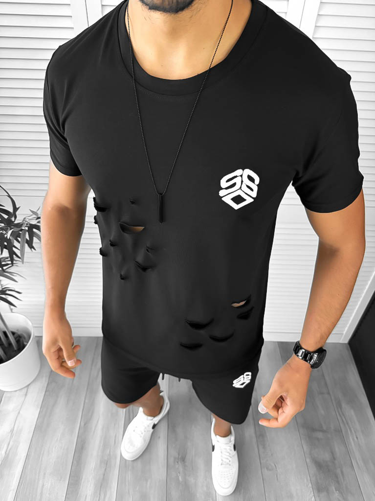 Compleu barbati tricou+pantaloni negru 12776 P19-2.3