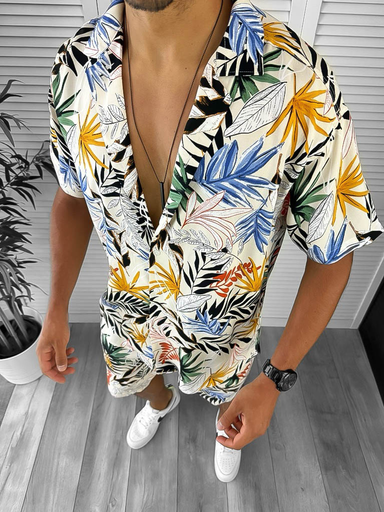 Compleu de vara camasa imprimeu + pantaloni 12779 D10-4