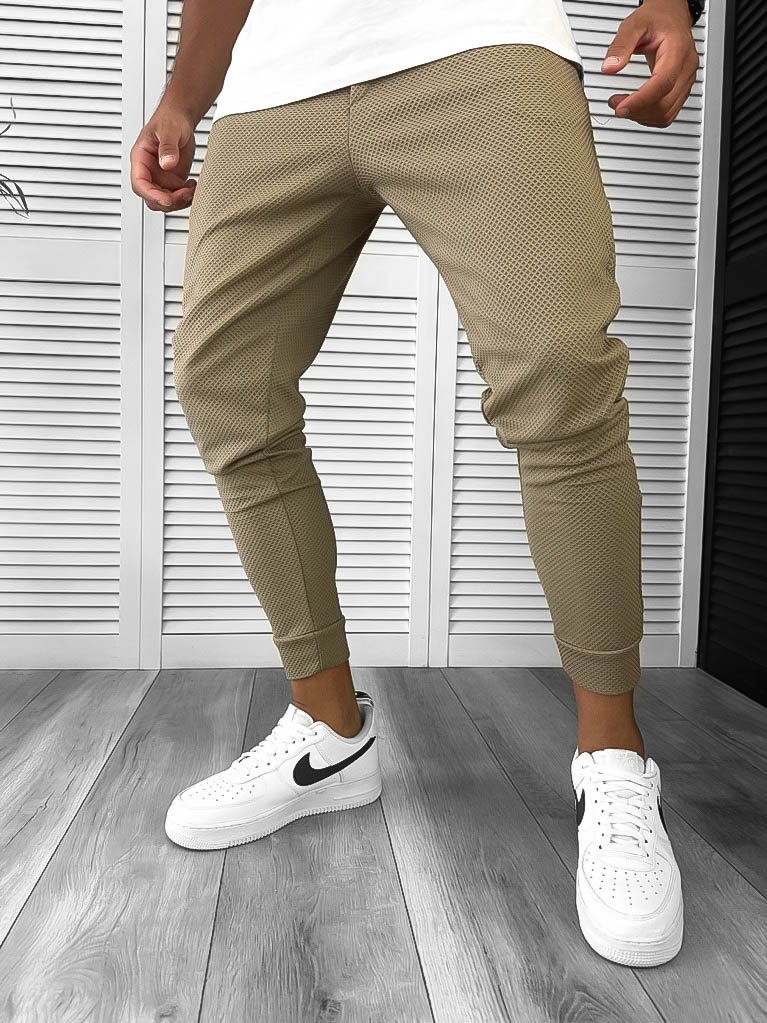 Pantaloni de trening bej conici 12783 1-4