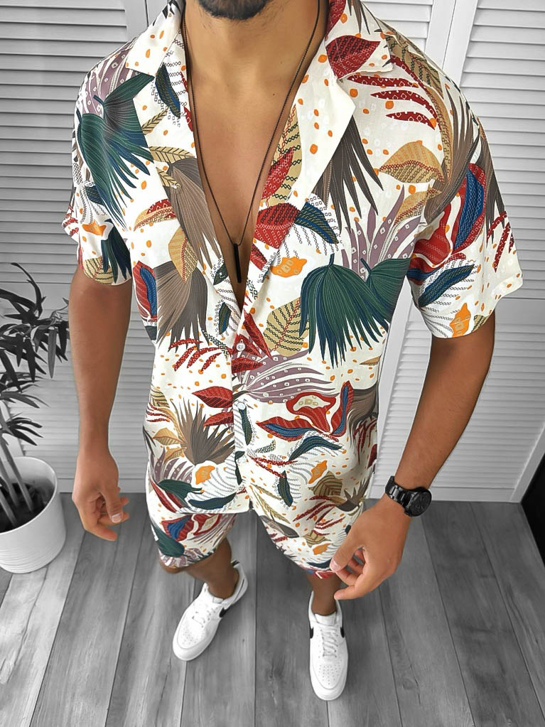 Compleu de vara camasa imprimeu  + pantaloni 12756 P20-4.2