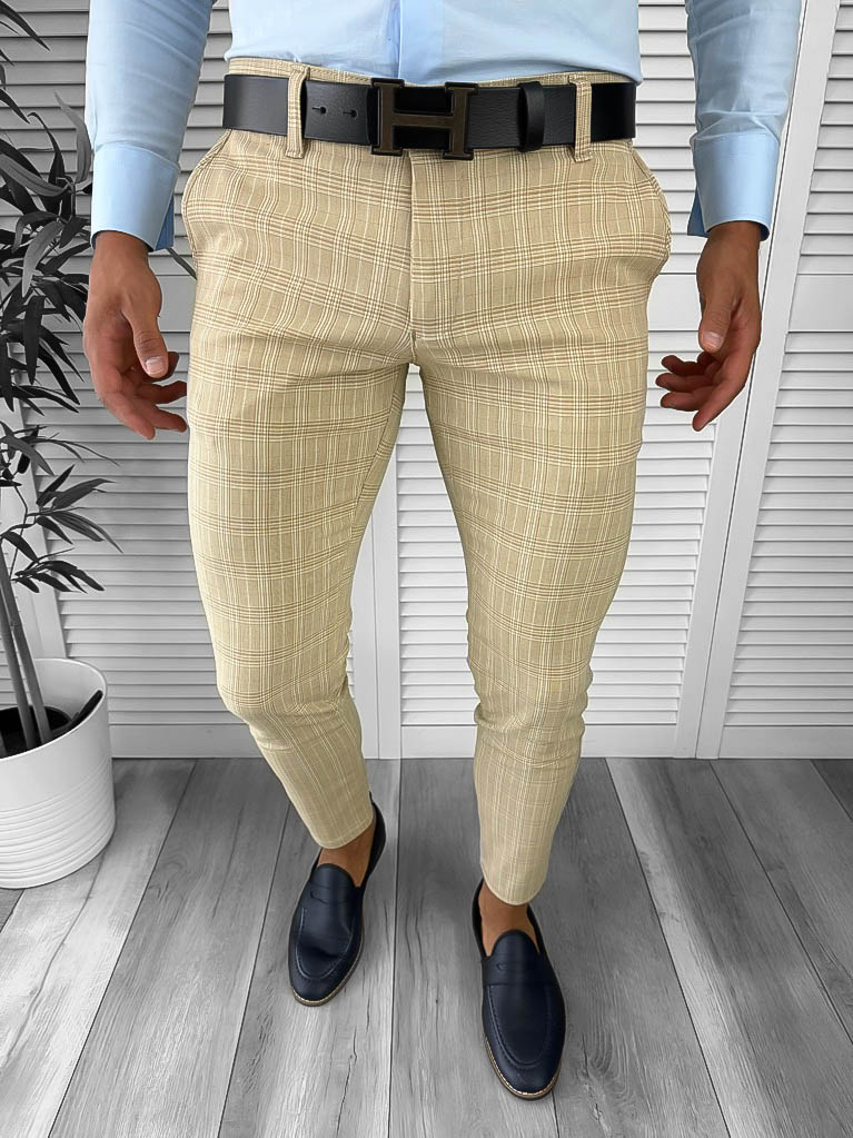 Pantaloni barbati eleganti bej 12735 P19-1.3