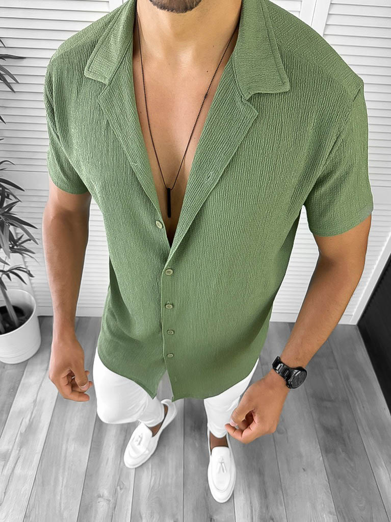 Camasa barbati casual verde 12682 P19-5.3