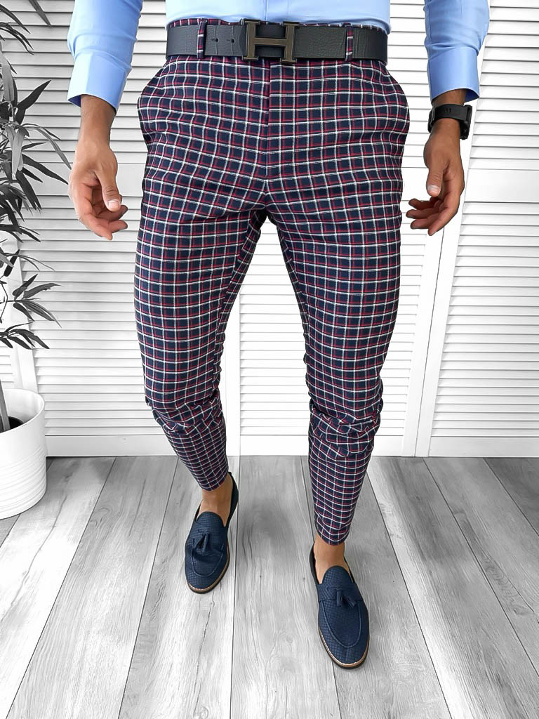 Pantaloni barbati eleganti in carouri 10061 F2-3.3 / 10-4 E ~