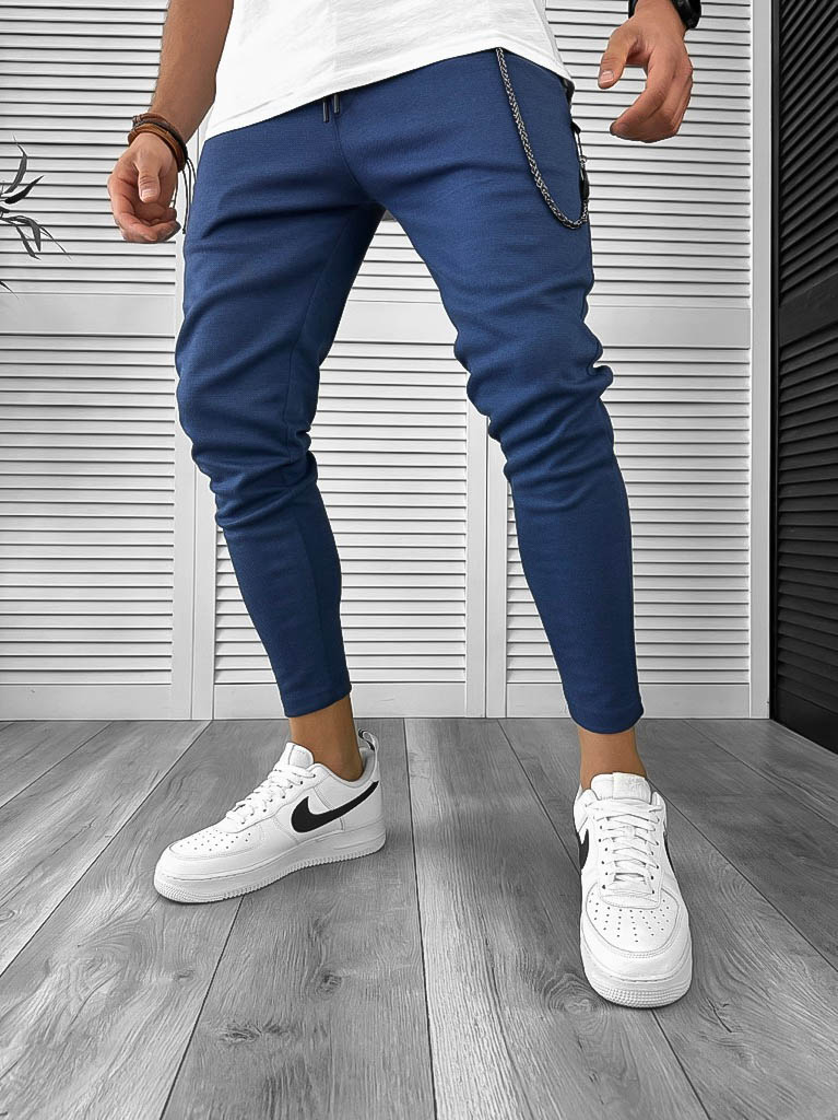 Pantaloni de trening albastri conici 12610