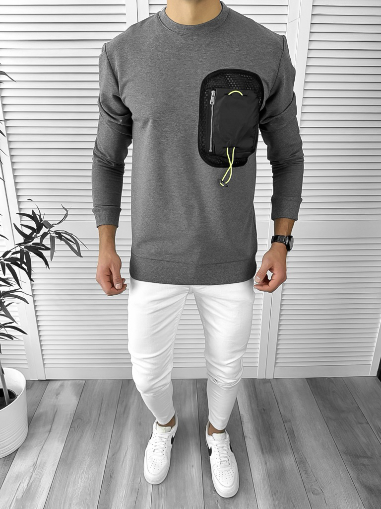 Bluza barbati gri slim fit K205 21-3.1.2 E 65-5