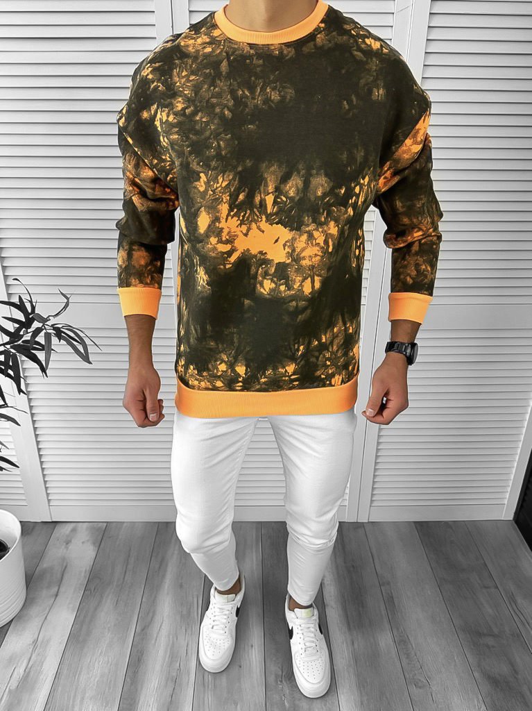 Bluza barbati oversize imprimeu orange K361 28.4-2.3 E 110-4/122-4