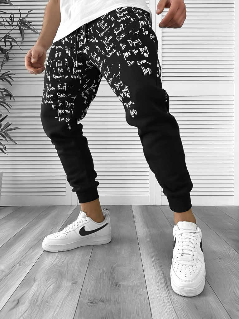 Pantaloni de trening negri conici 172