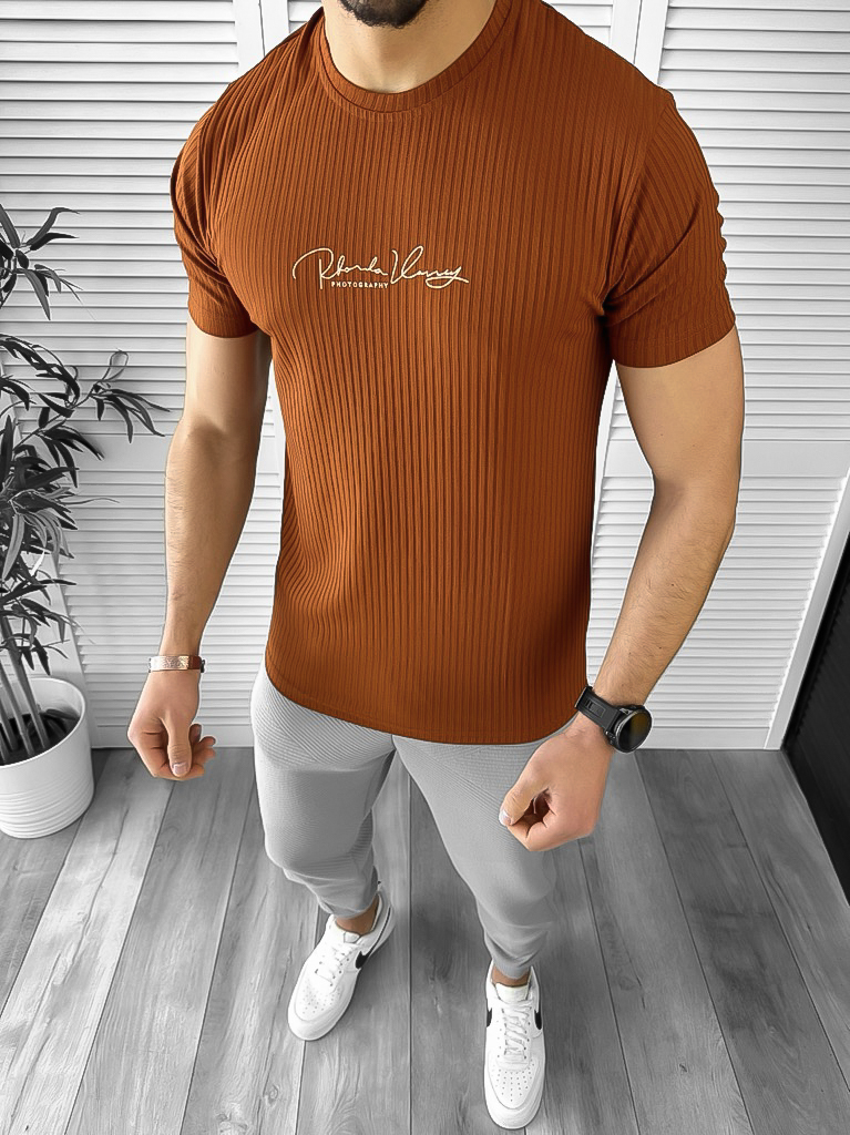 Tricou barbati caramiziu 12447 P19-1.3