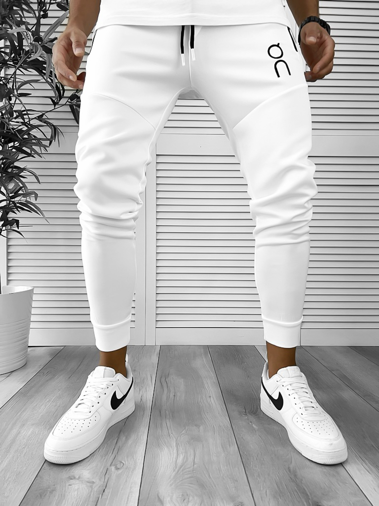 Pantaloni de trening alb conici 12260*