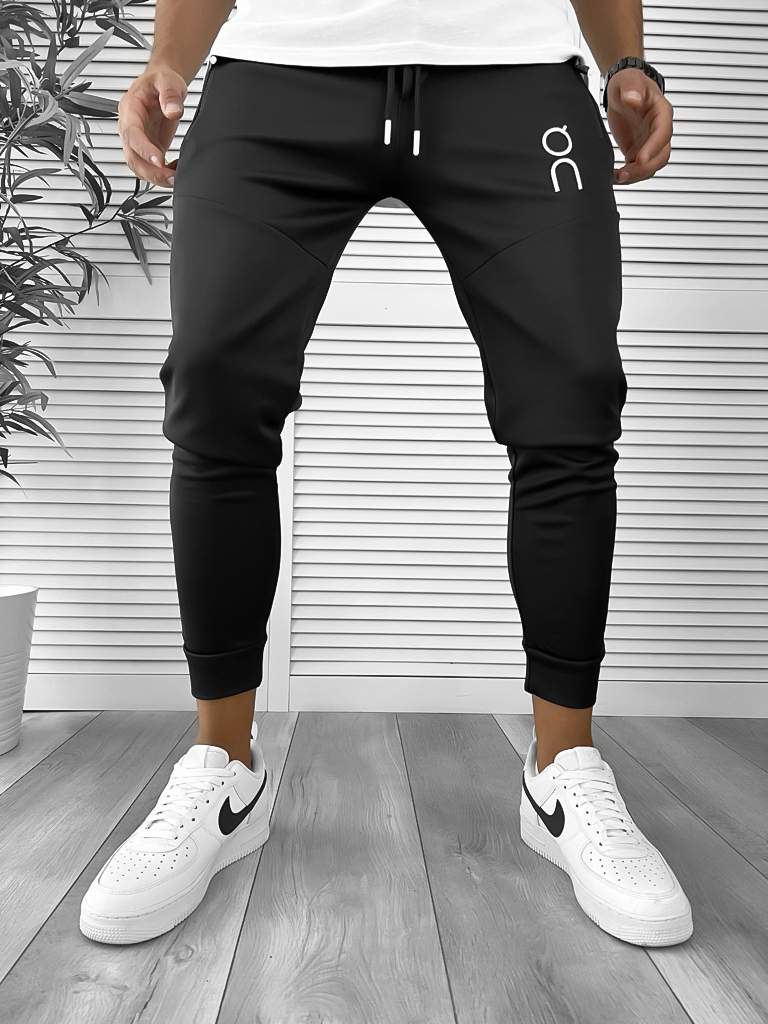 Pantaloni de trening negru conici 12260 K4