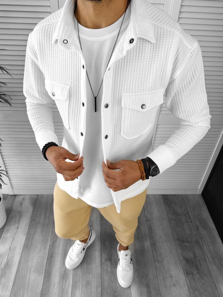 Camasa barbati casual alba 12915 123