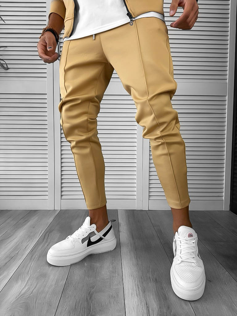 Pantaloni de trening barbati slim fit crem 10333  D2-1.1