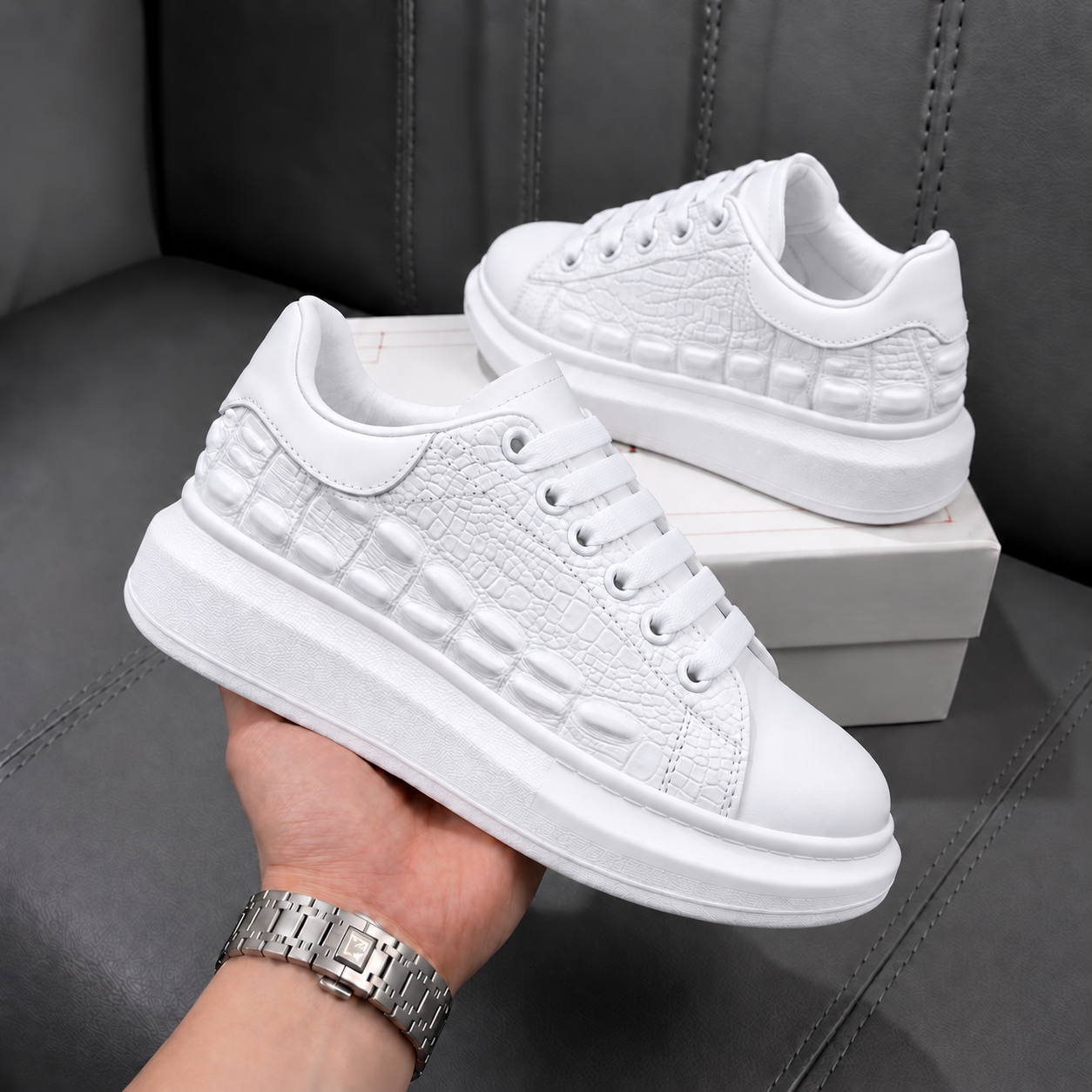 Adidasi dama casual albi 6627