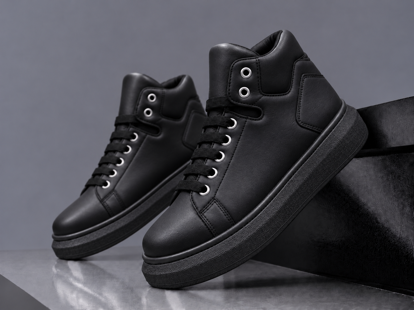 Adidasi barbati casual  negri 6616 N12-4