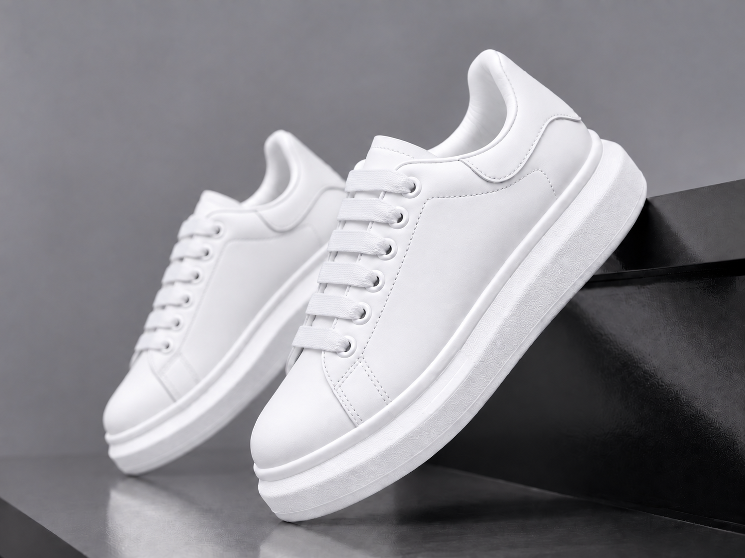 Adidasi barbati casual albi 6607
