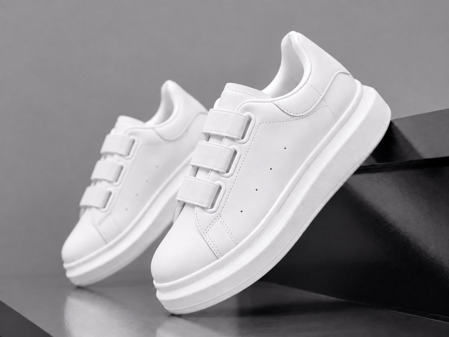 Adidasi dama casual albi cu roz inchidere cu elastic 8901