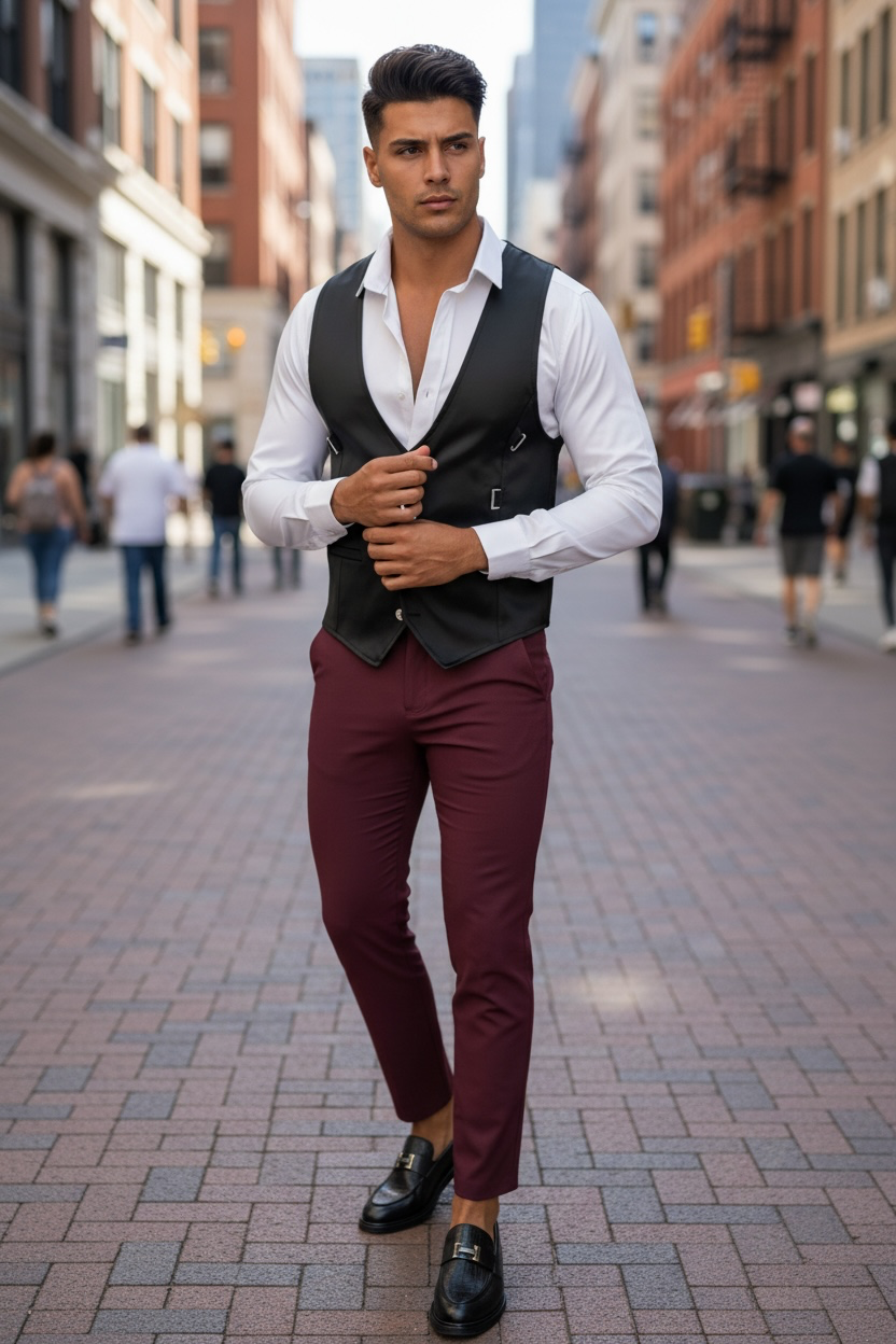 Vesta barbati eleganta slim fit neagra B8084 Q1-4