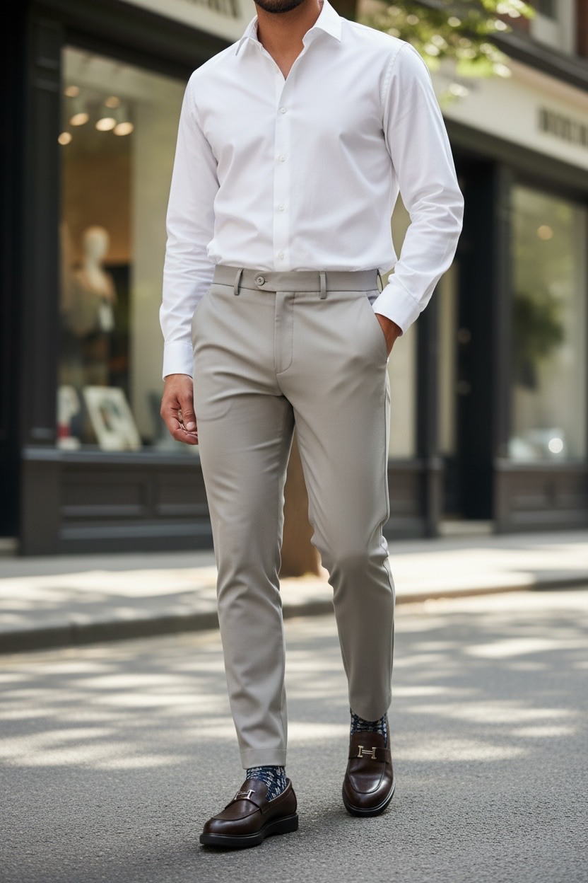 Pantaloni barbati eleganti bej S133