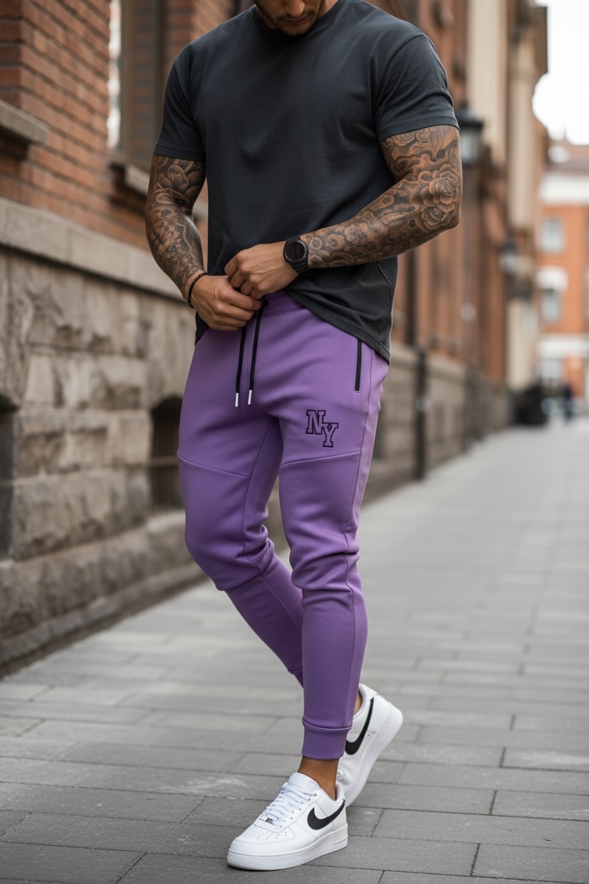 Pantaloni de trening mov conici 12347 21-2.1