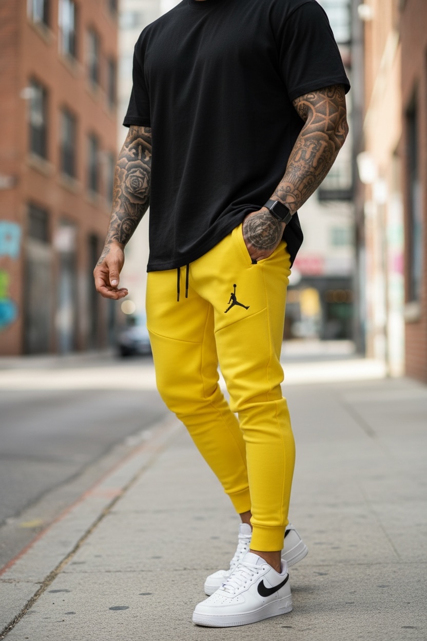 Pantaloni de trening mustar conici  silon  12361 90-2.3