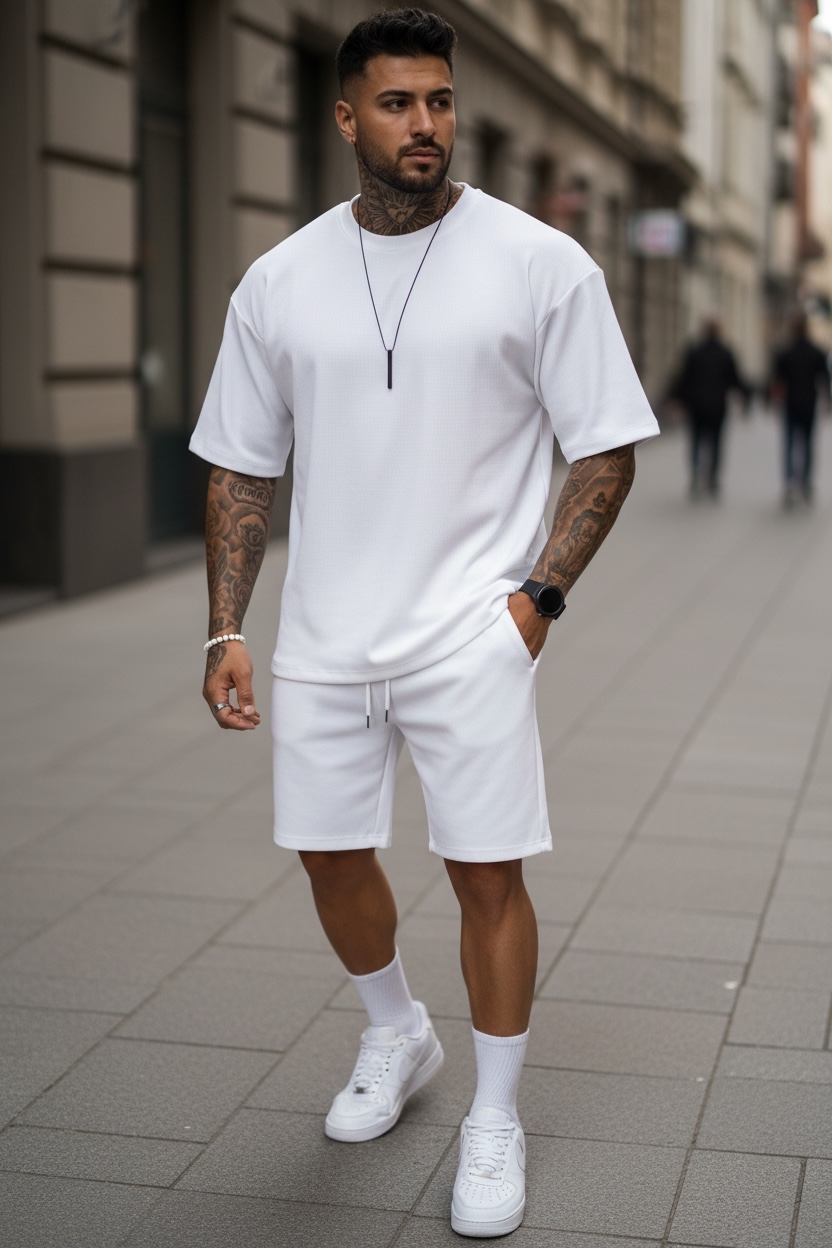 Compleu de vara  alb  triocu + pantaloni 8206A D2-3.3