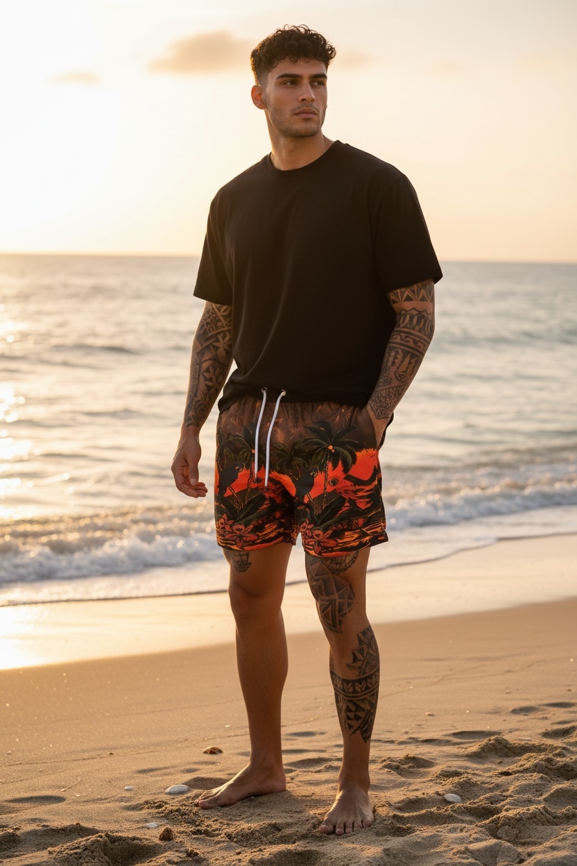 Sort de baie cu imprimeu 12538 I15-4.2