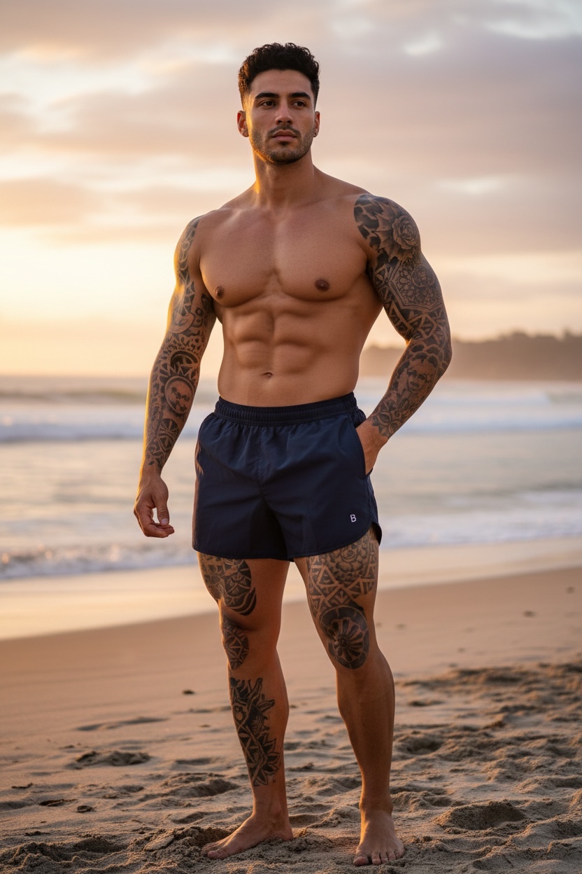 Sort de baie casual bleumarin 12732 D6-5.3