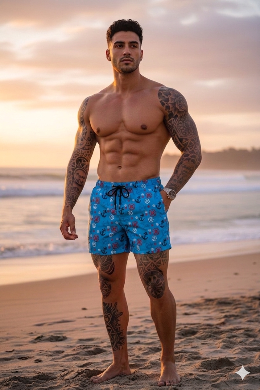 Sort de baie cu imprimeu 12530 D6-3.1