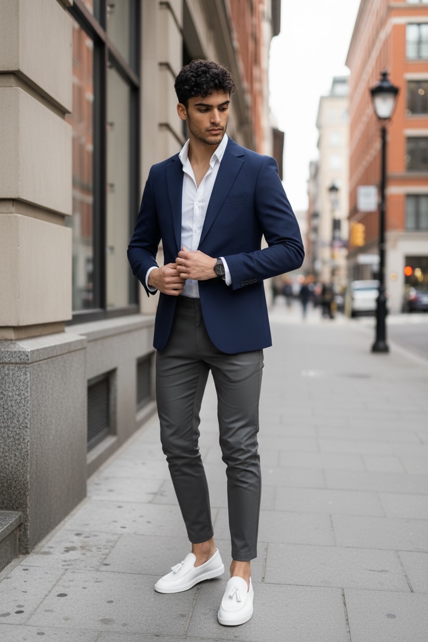 Sacou barbati slim fit bleumarin 10272 D3-3.1/  E 100-3 ~