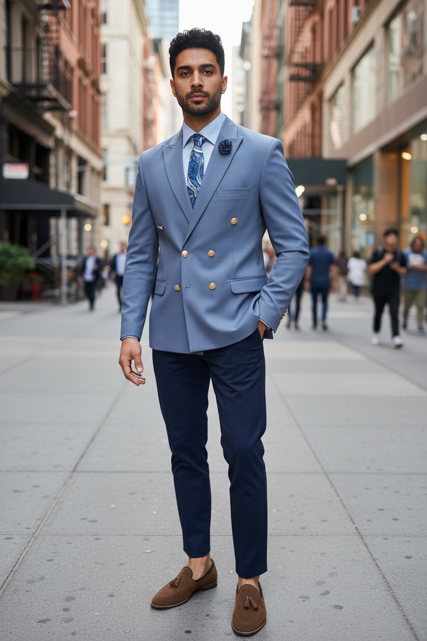 Sacou barbati slim fit  2 randuri de nasturi  gri 11848 64-4