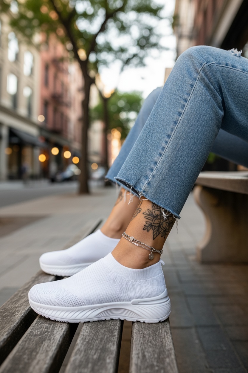 Espadrile dama casual albe 566  T58-1