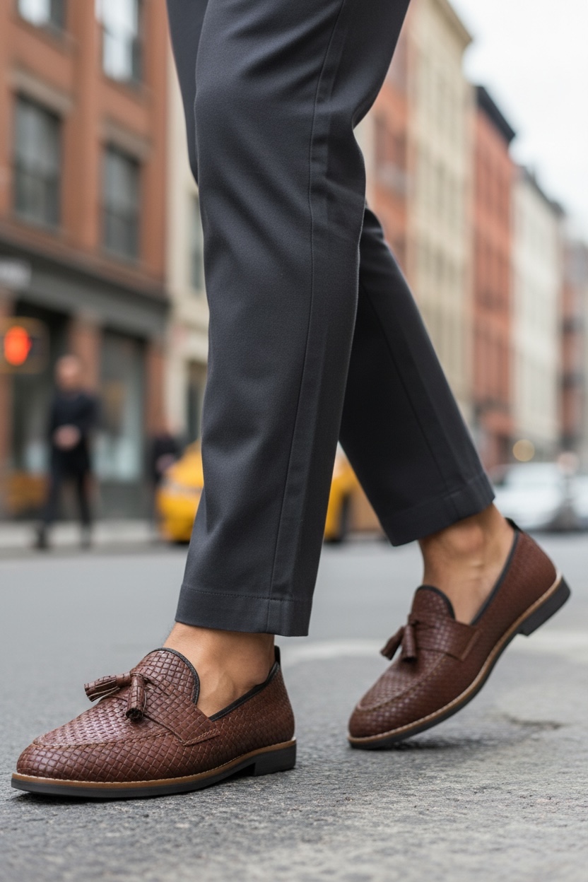 Mocasini barbati maro  tapla subtire  piele eco  comozi 12217 N15-3