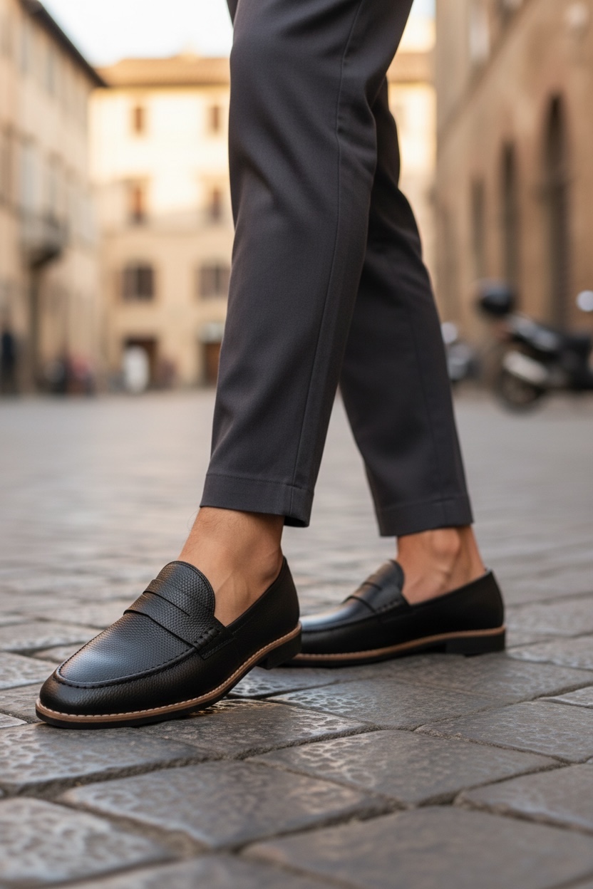 Mocasini barbati negri  tapla subtire  piele eco  comozi 12220 N1–1