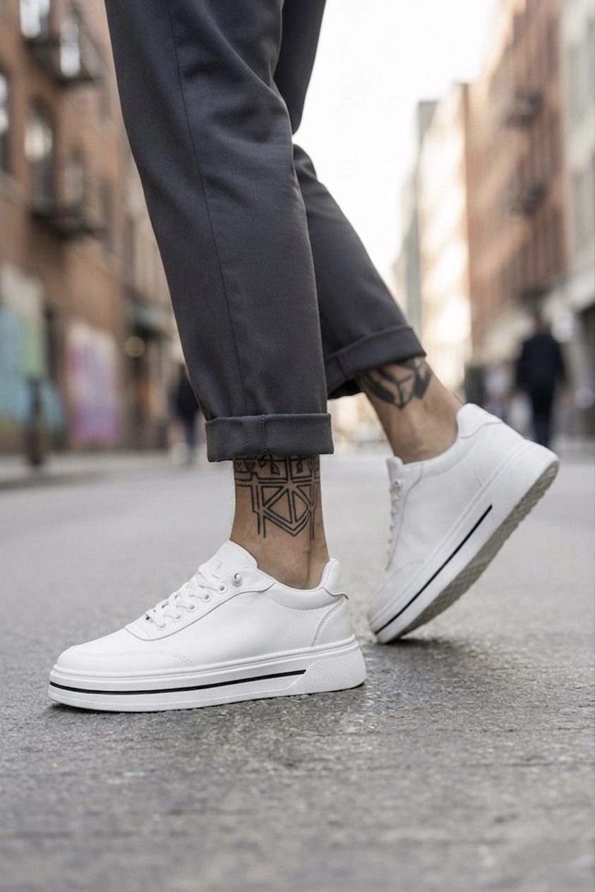 Adidasi barbati casual albi 1665. N1-4