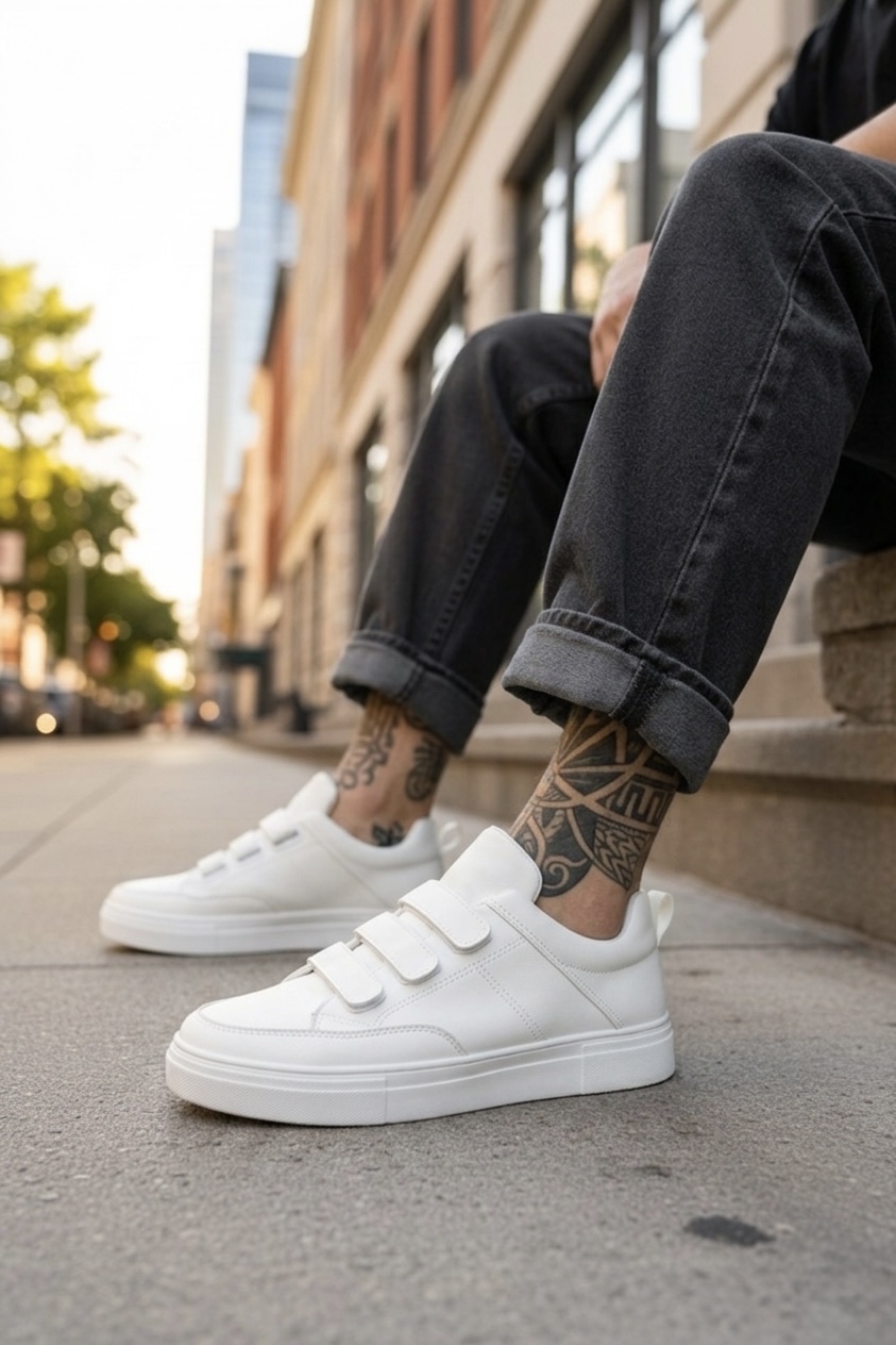 Adidasi barbati casual  albi  C35