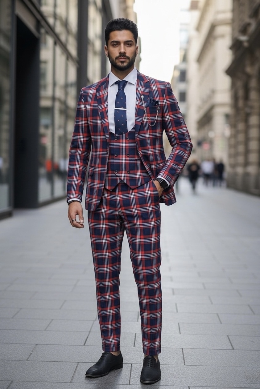 Costum barbati slim fit + Vesta B4227 92-1 Y1-2