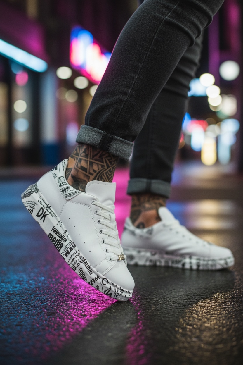 Adidasi barbati casual albi B3623  T53-2